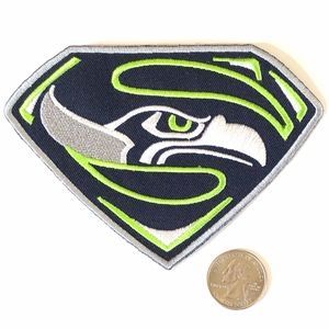 Seahawks patch iron on NFL superman DIY Seattle